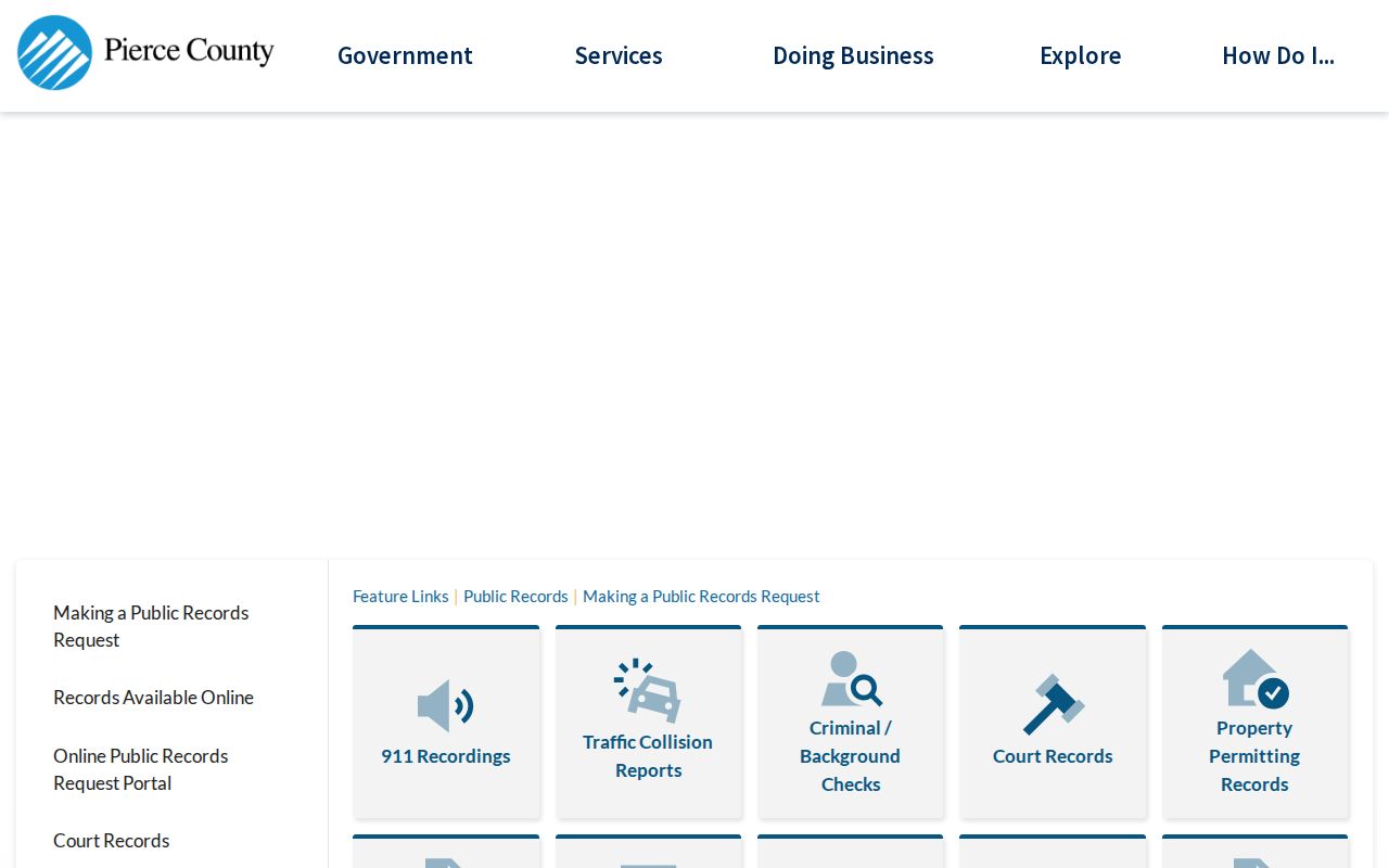 Pierce County residents directory public records request