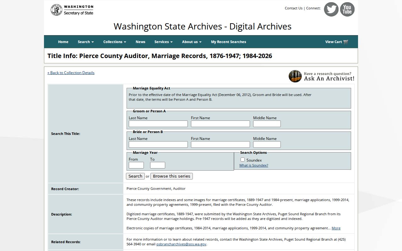 Pierce County city directory surname research in Washington Digital Archives