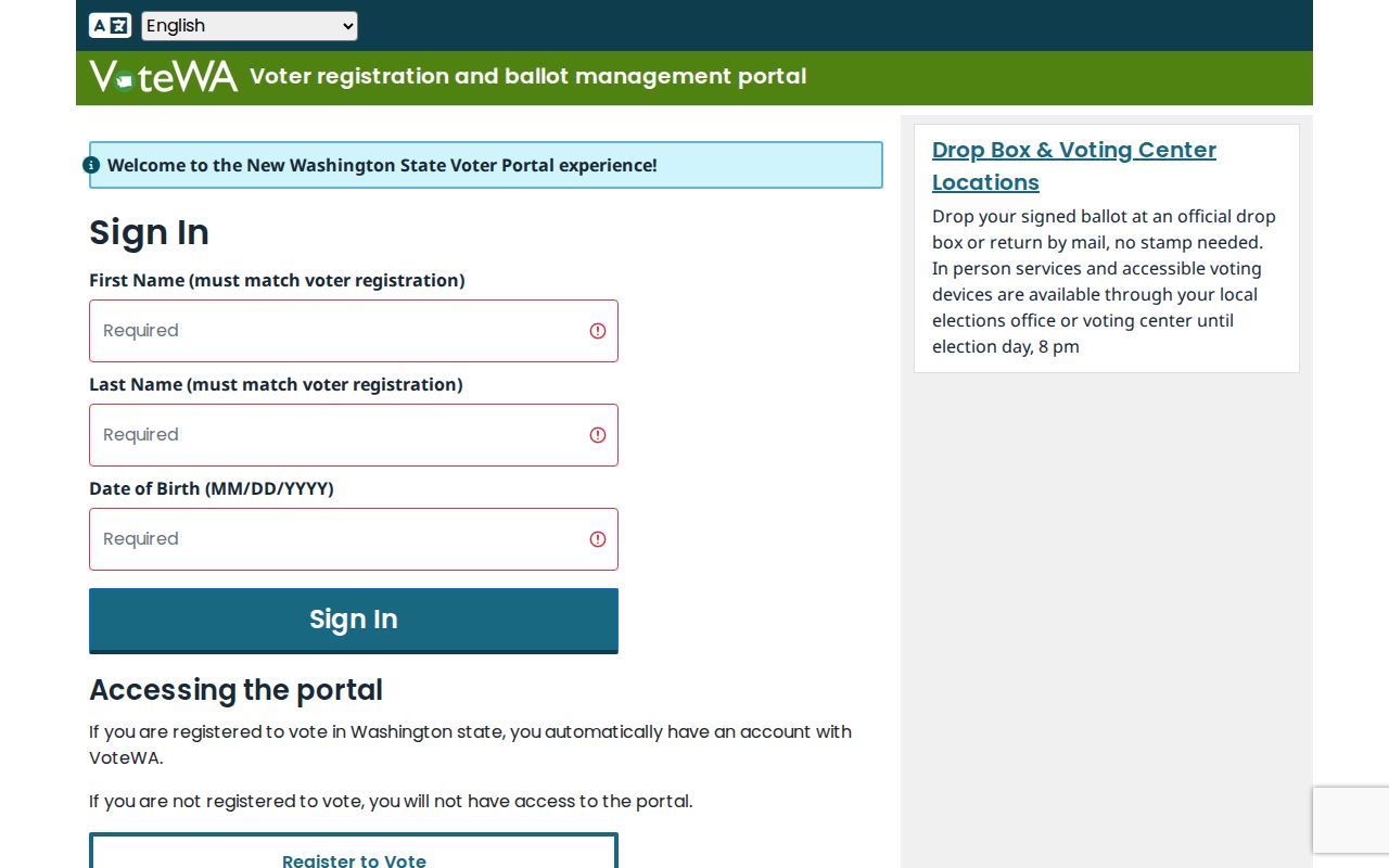 Pierce County resident lookup VoteWA portal